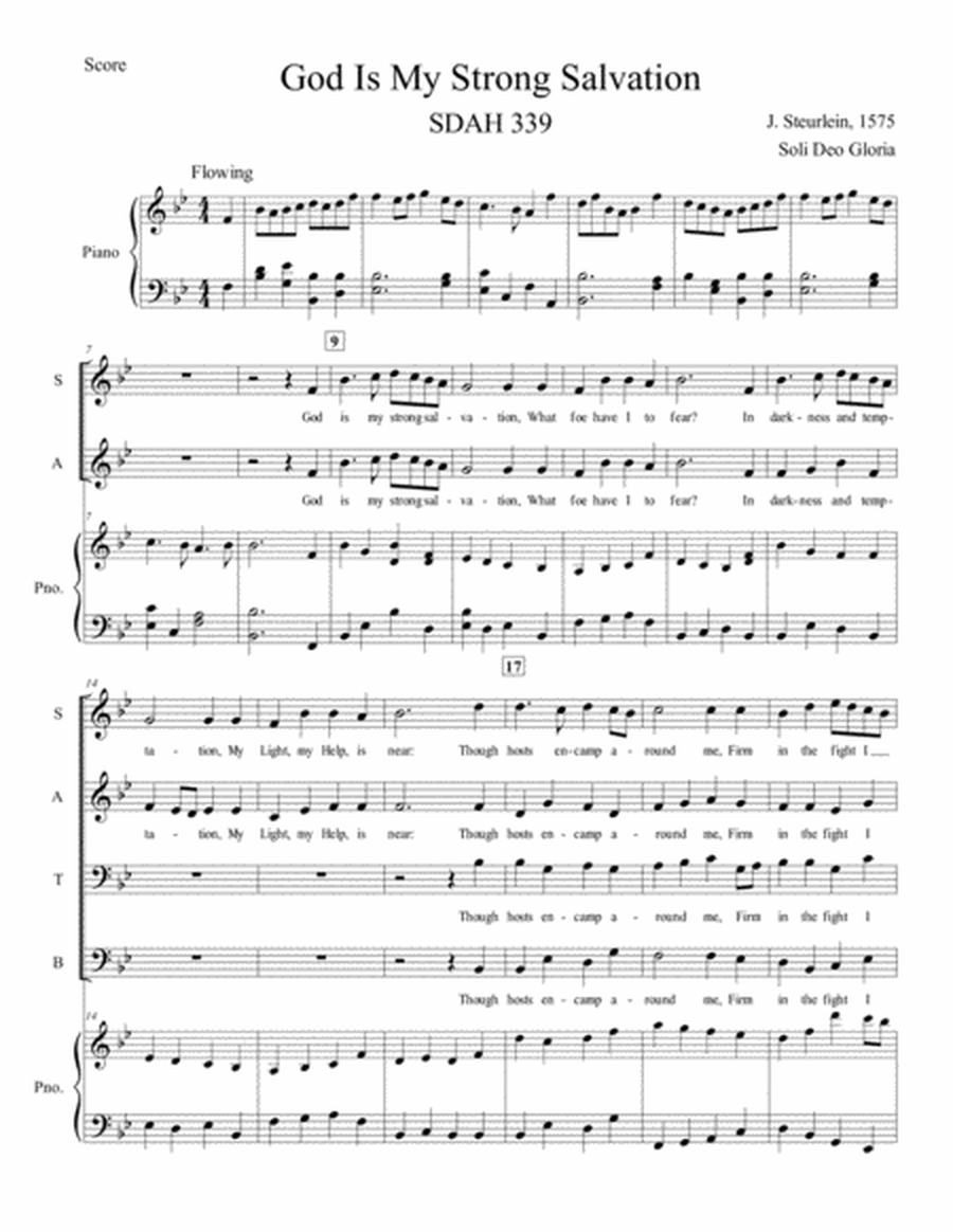 God Is My Strong Salvation for SATB choir and piano image number null