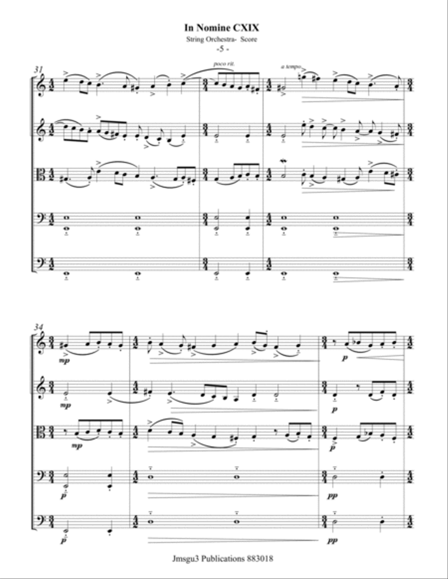 Bull: In Nomine CXIX for String Orchestra String Orchestra scores gallery preview page 5