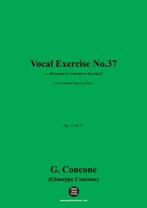 G. Concone-Vocal Exercise No.37,for Contralto(or Bass) and Piano