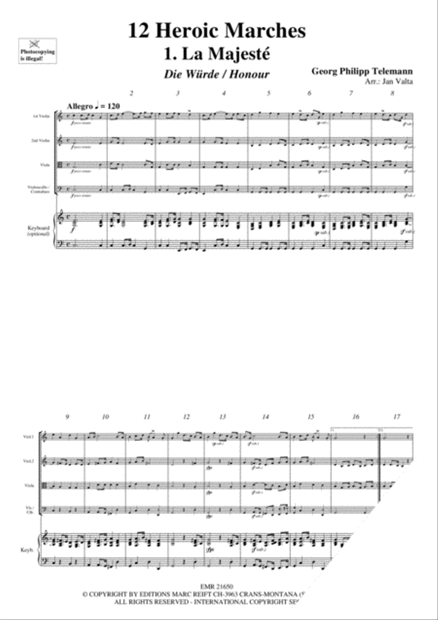 12 Heroic Marches String Quartet scores gallery preview page 3