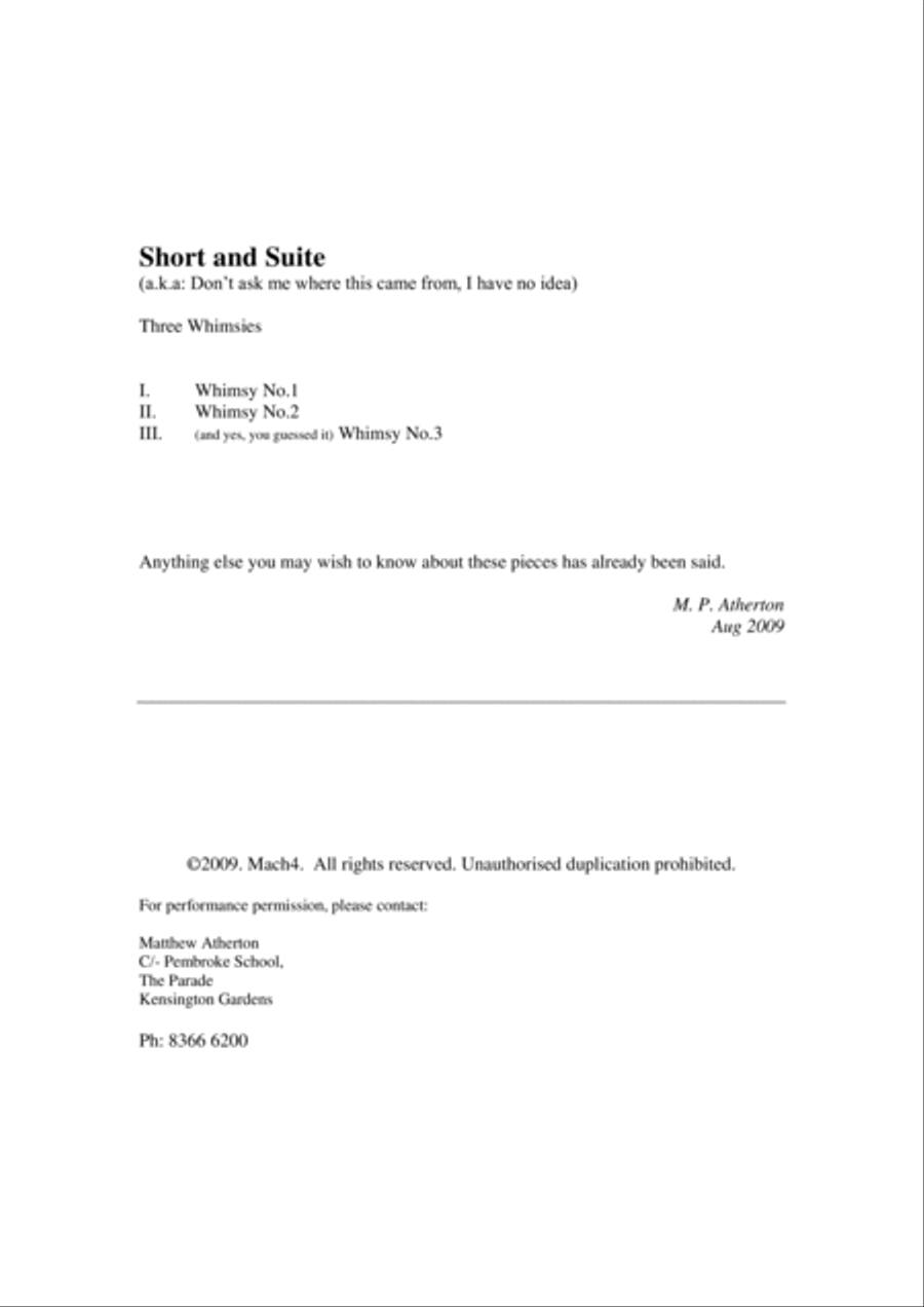 Short and Suite Short and Suite Clarinet Solo scores gallery preview page 2