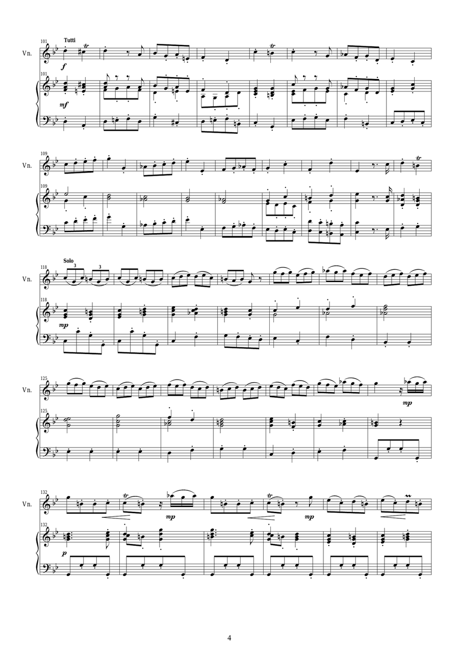 Vivaldi - Violin Concerto in G minor RV 318 Op.6 No.3 for Violin and Piano Violin Solo scores gallery preview page 4