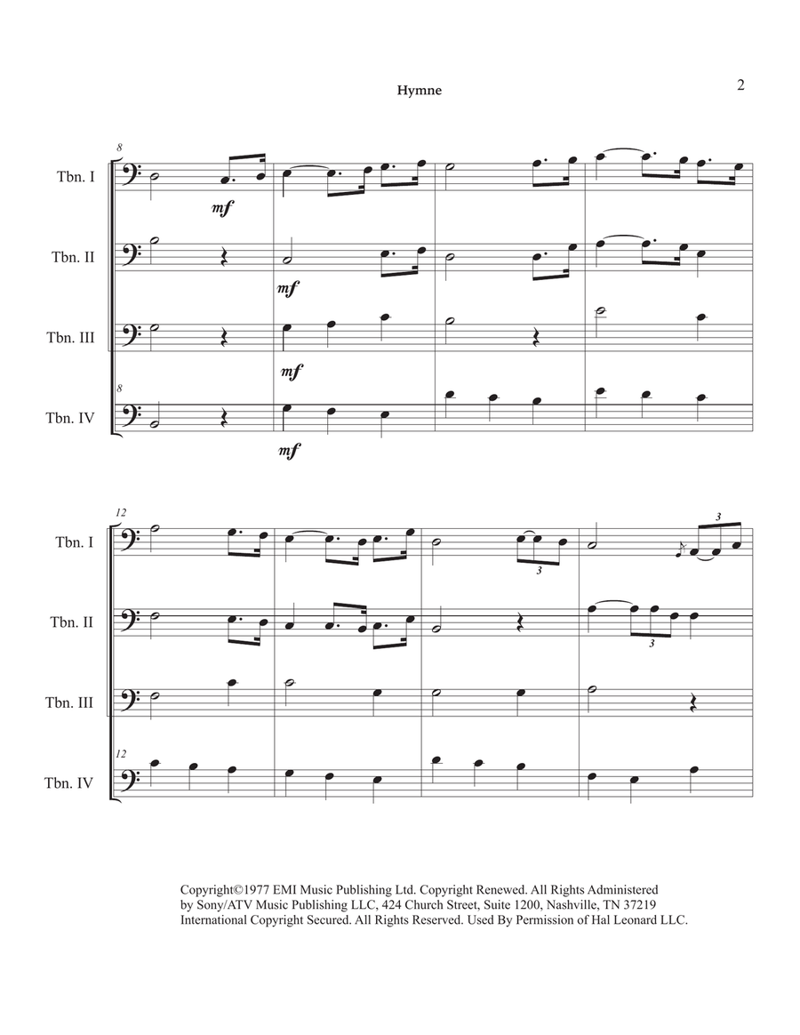Hymne Brass Quartet scores gallery preview page 6
