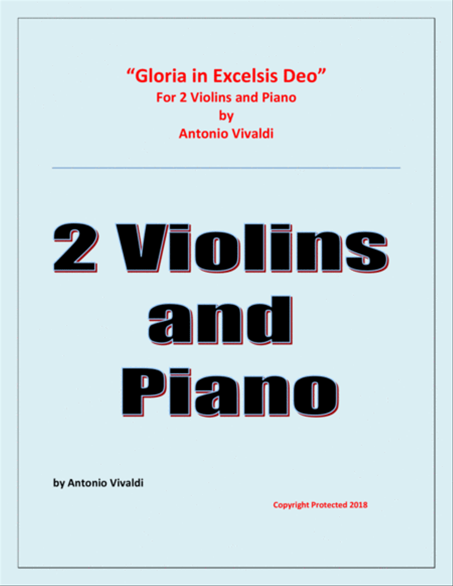 Gloria in Excelsis Deo - for 2 Violins and Piano String Duet scores gallery preview page 1