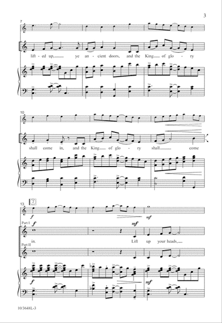 Lift Up Your Heads Unison Choir scores gallery preview page 3