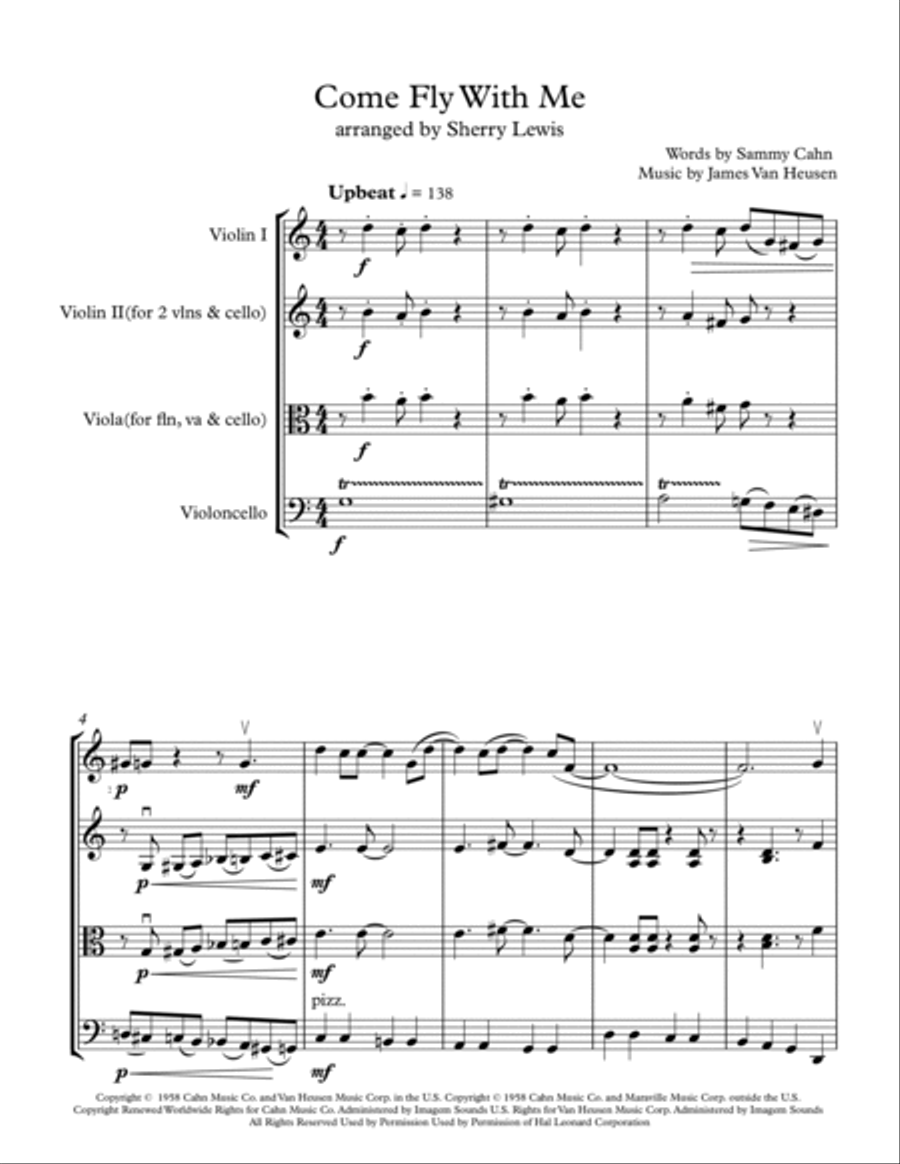 Come Fly With Me String Trio scores gallery preview page 4