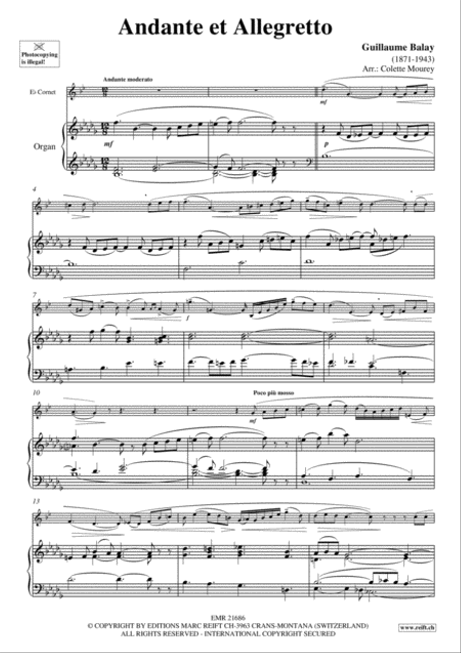 Andante et Allegretto Cornet scores gallery preview page 3