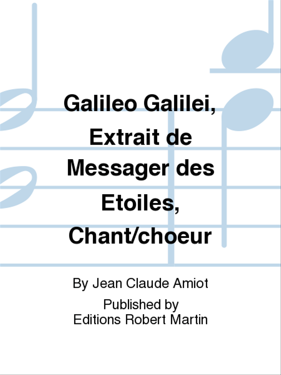 Galileo Galilei, Extrait de Messager des Etoiles, Chant/choeur Full Orchestra scores gallery preview page 1
