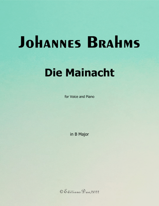 Book cover for Die Mainacht, by Brahms, in B Major