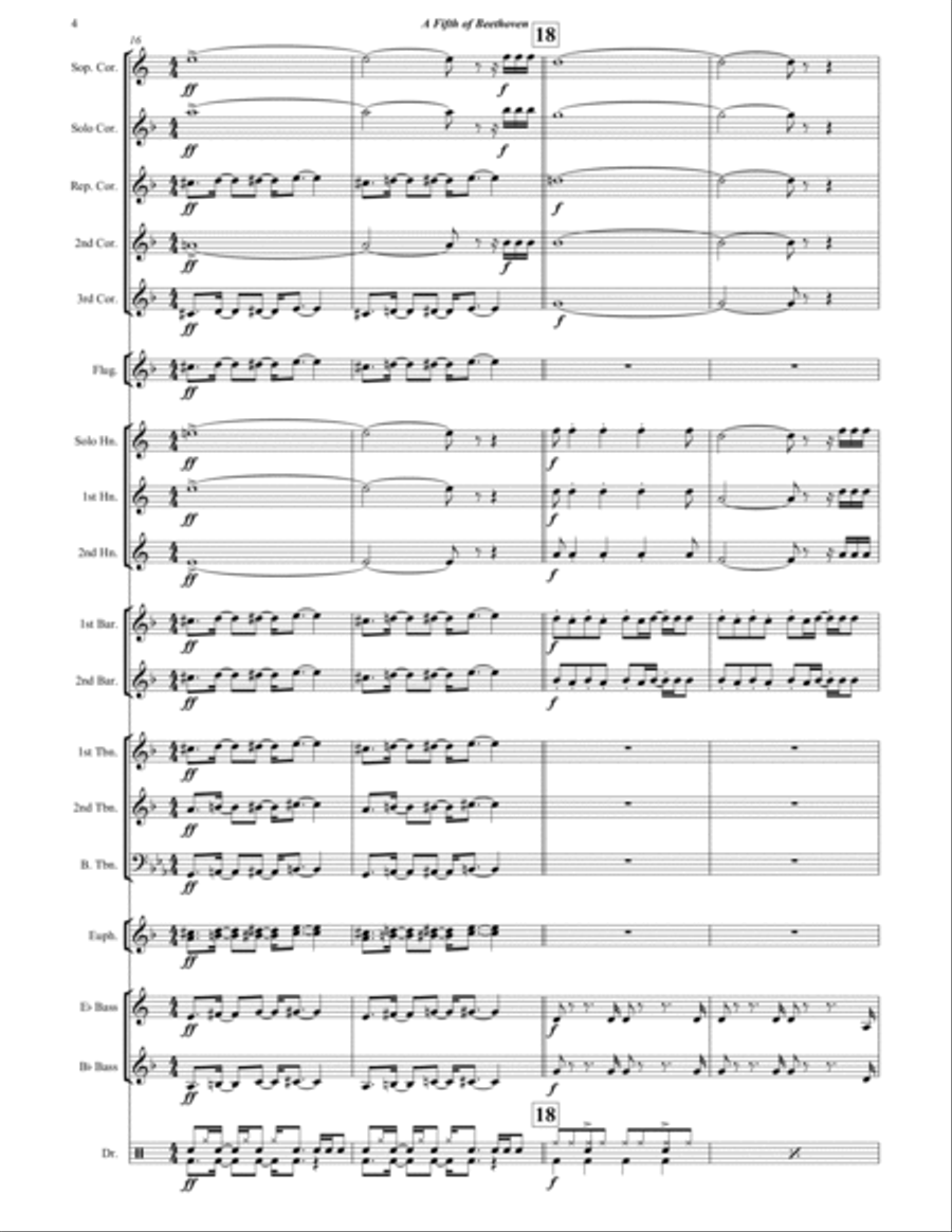 A Fifth Of Beethoven Brass Band scores gallery preview page 5