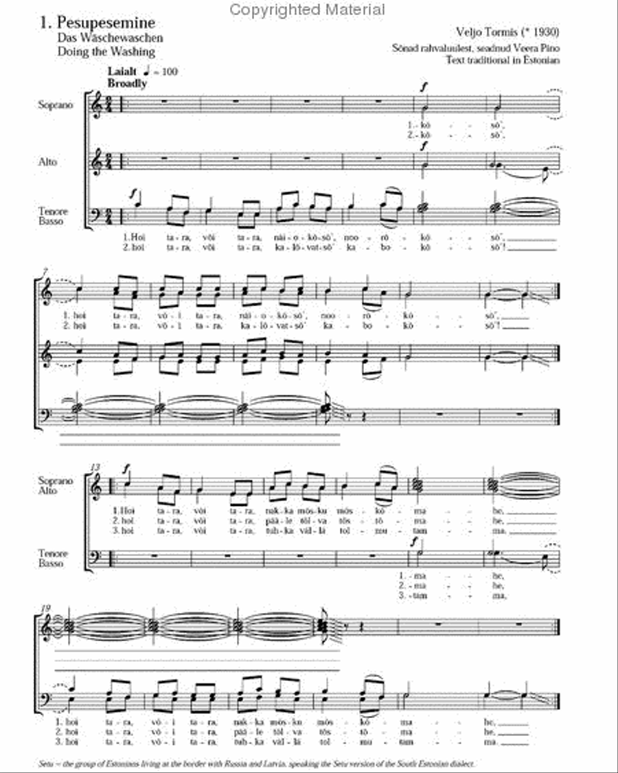 Drei Arbeitslieder aus Setu Choir scores gallery preview page 3