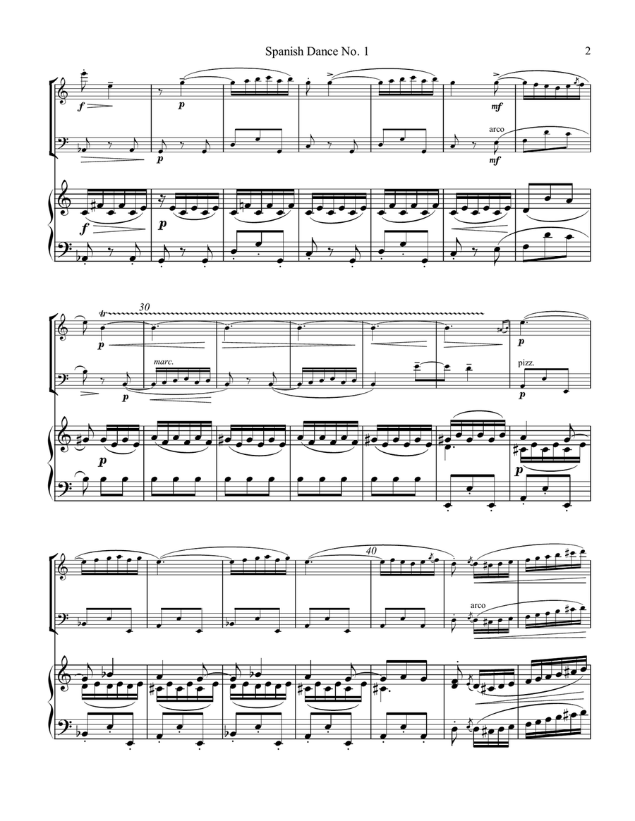 Spanish Dance No. 1, Danza from La vida breve for piano trio Piano Trio scores gallery preview page 3