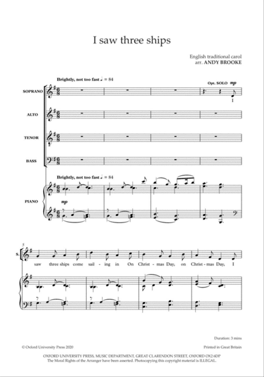 I saw three ships I saw three ships 4-Part scores gallery preview page 2