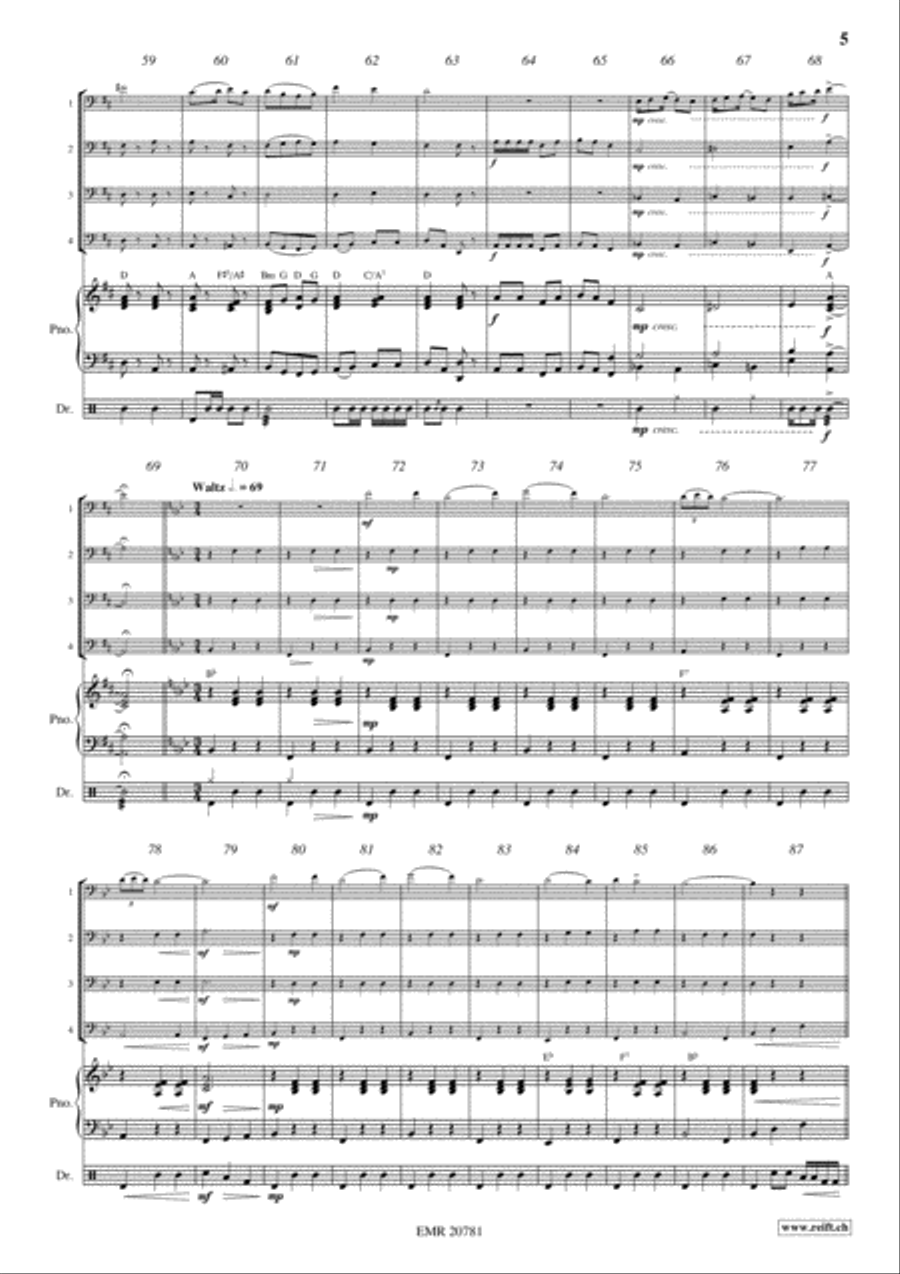 Camptown Races Euphonium Quartet scores gallery preview page 5