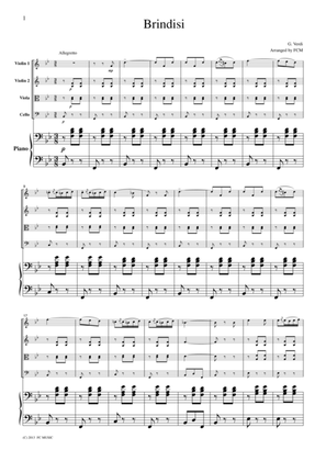 Verdi Brindisi(Drinking Song) from La Traviata, for Piano Quintet, PV901