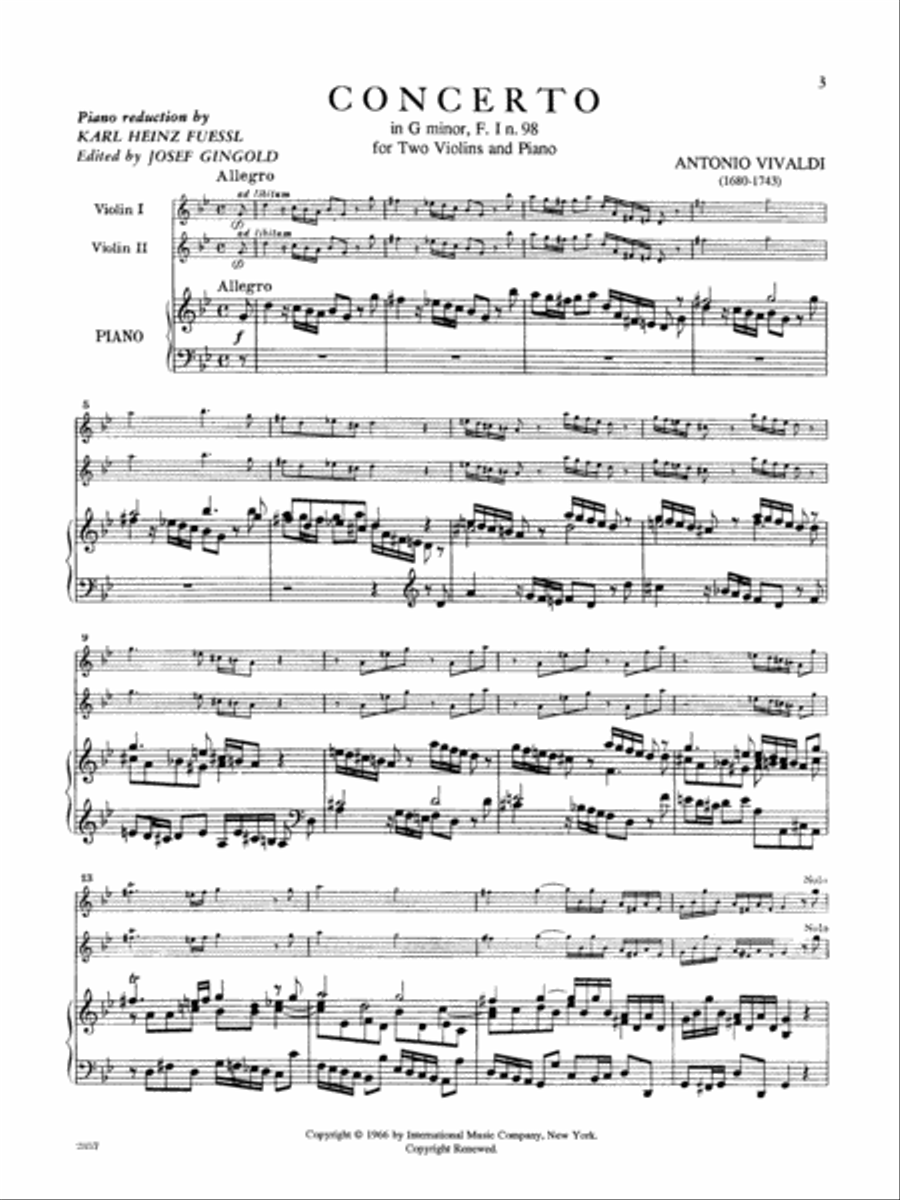 Concerto In G Minor, Rv 517 Violin scores gallery preview page 2