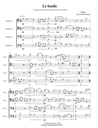 Solage: Le basile for Trombone Quartet