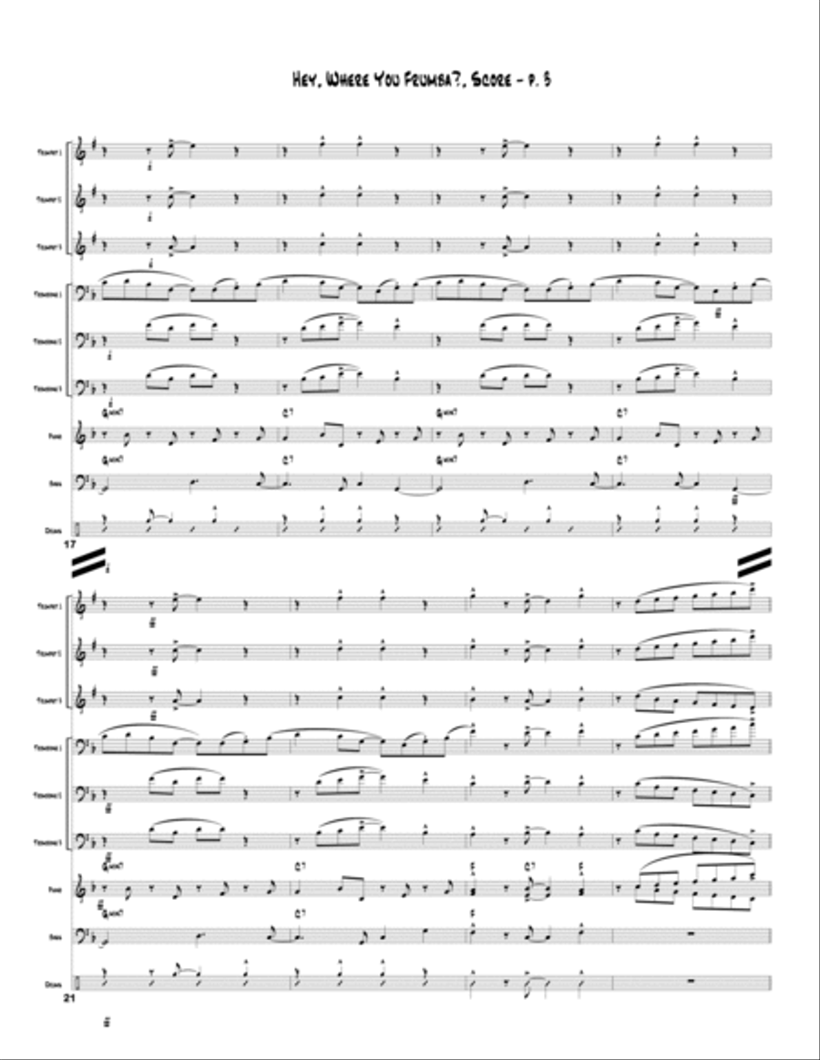 Hey, Where You Frumba? Brass Ensemble scores gallery preview page 4