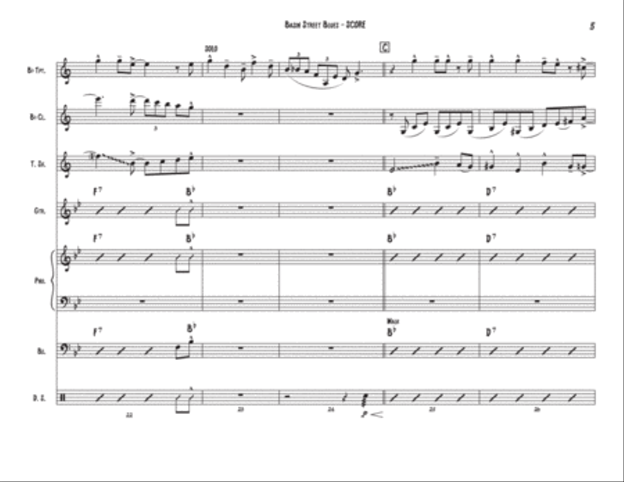 Basin Street Blues Basin Street Blues Large Ensemble scores gallery preview page 5