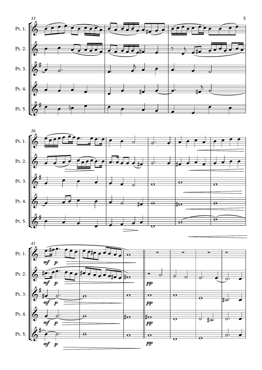 Monteverdi - The Seventh Book of Madrigals (1619) - 07. O viva fiamma a5 Brass Ensemble scores gallery preview page 5
