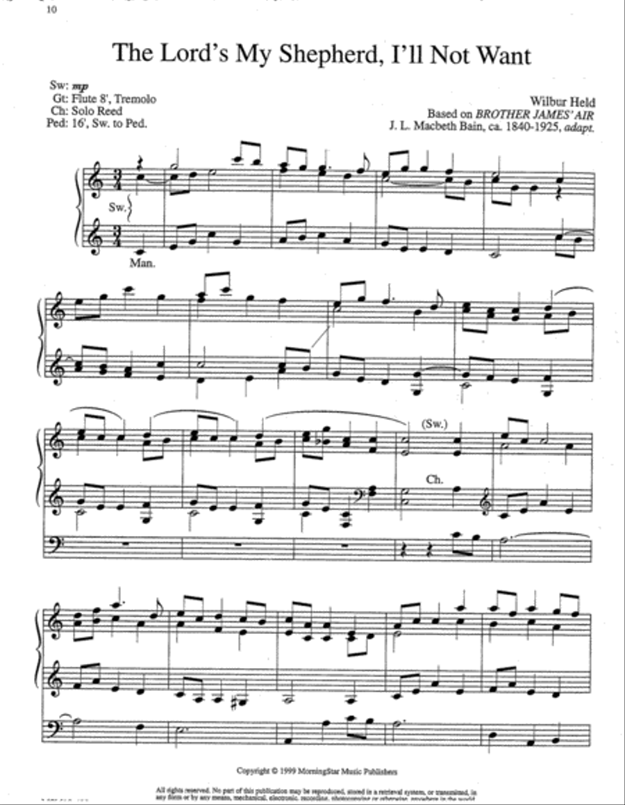 The Lord Is My Shepherd Six Hymn Settings on Psalm 23 Organ scores gallery preview page 5