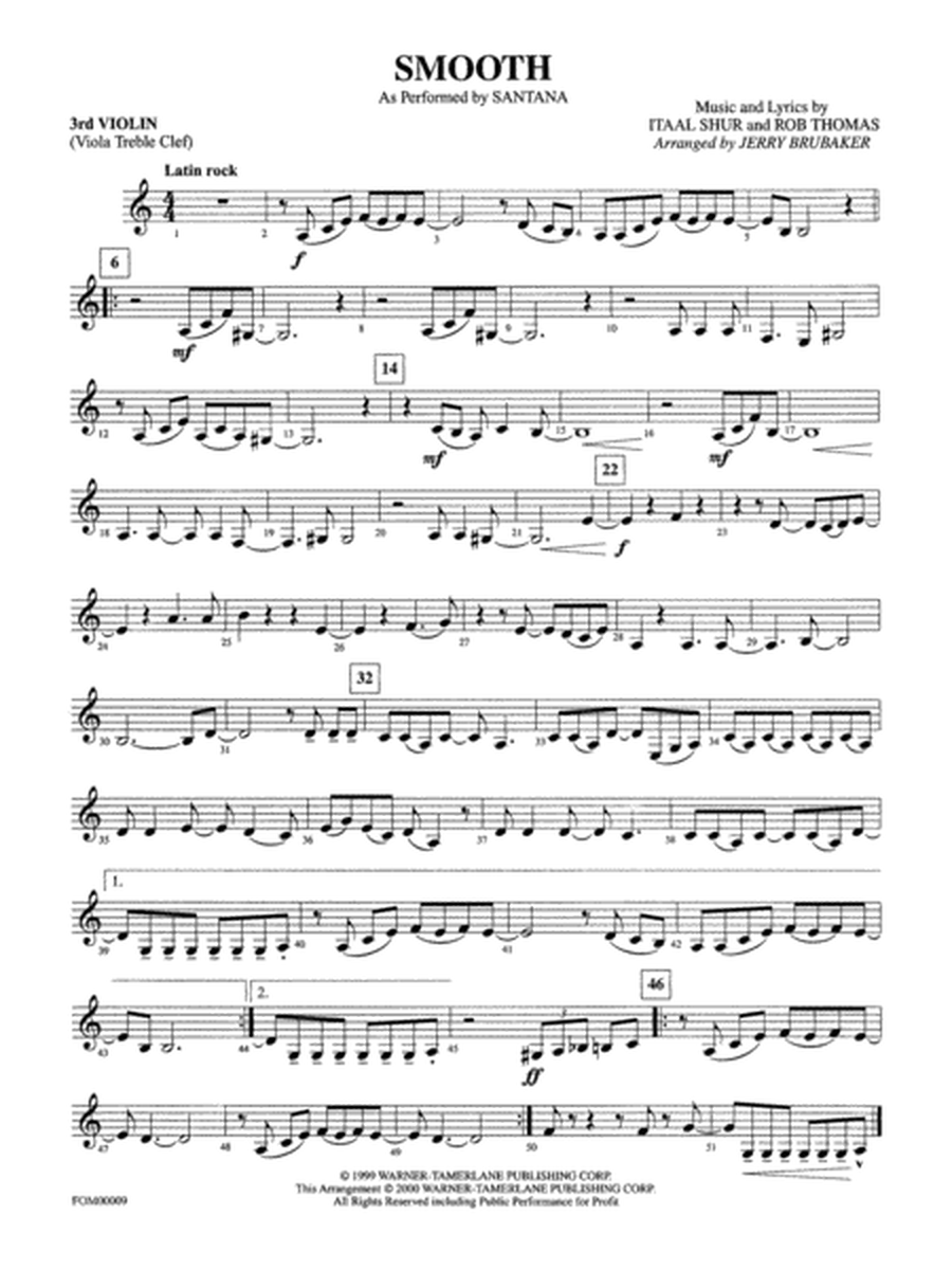 Smooth: 3rd Violin (Viola [TC])