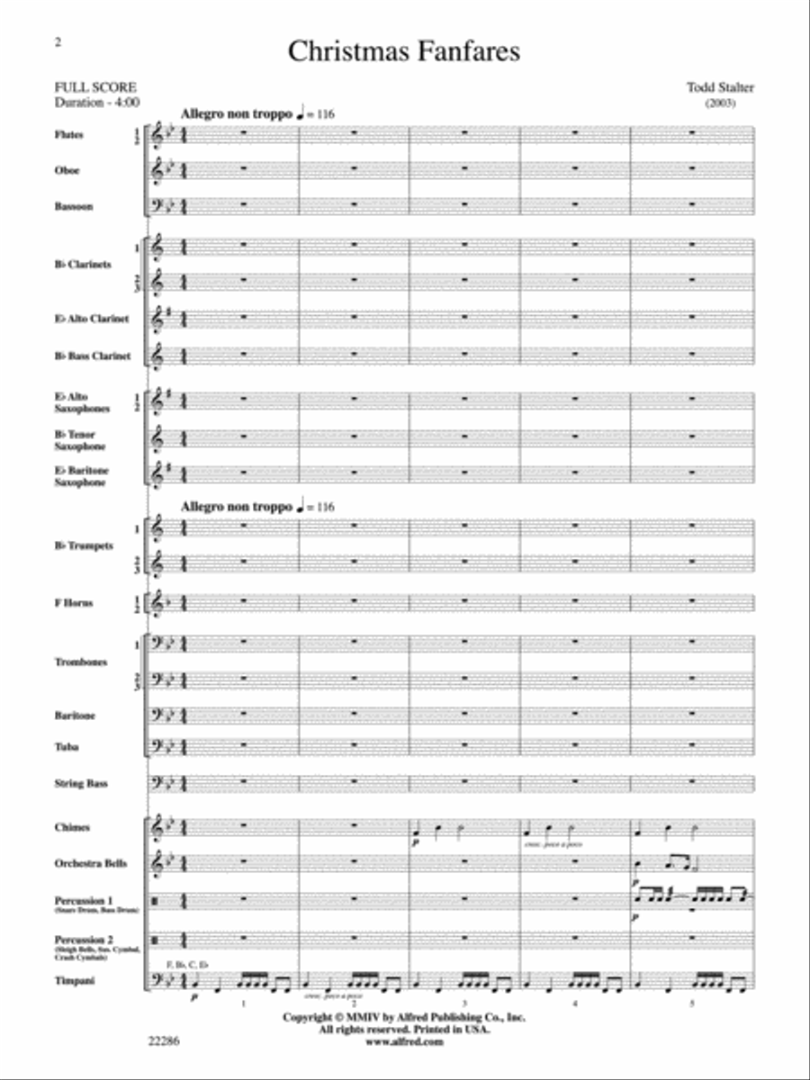 Christmas Fanfares Concert Band scores gallery preview page 2