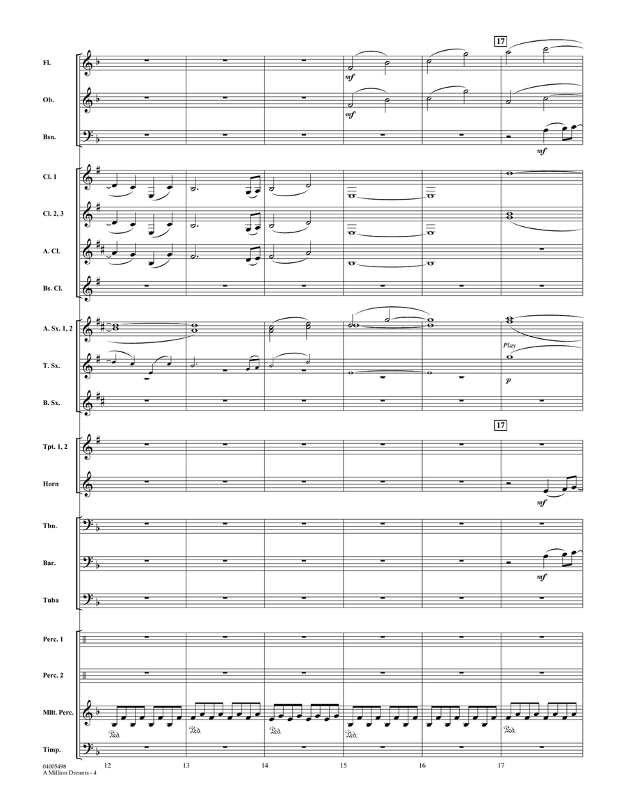 A Million Dreams (from The Greatest Showman) (arr. Michael Brown) - Full Score Concert Band scores gallery preview page 4