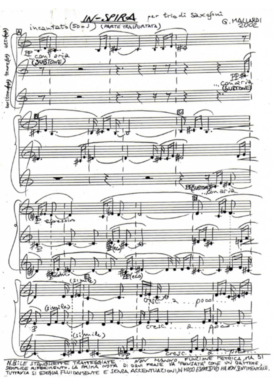 In-spira (arr. for 3 saxophones) Small Ensemble scores gallery preview page 1
