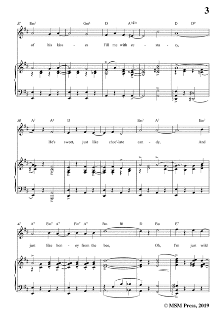 Eubie Blake-I'm Just Wild About Harry,in D Major,for Voice&Piano Voice scores gallery preview page 5