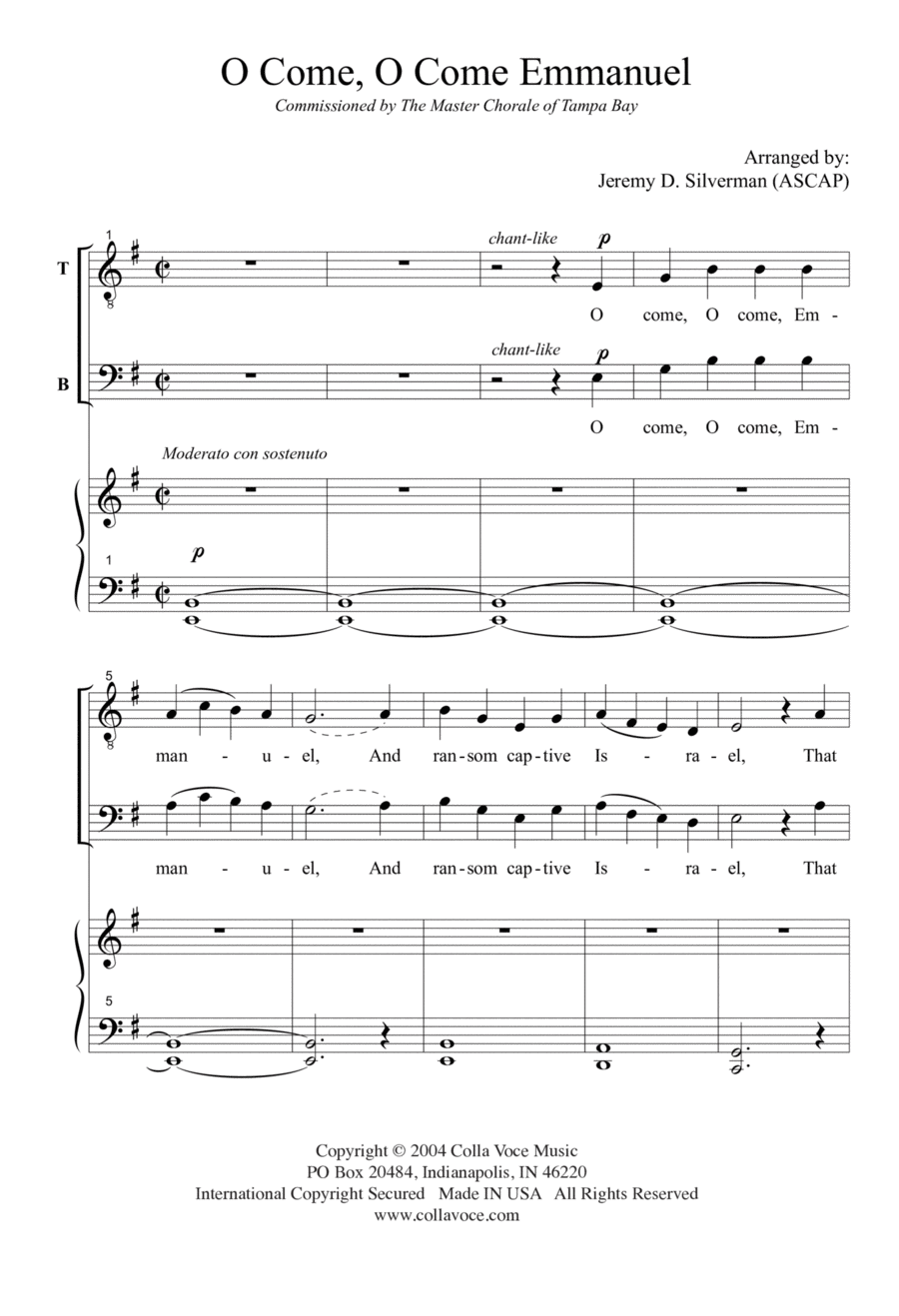 O Come, O Come Emmanuel 4-Part scores gallery preview page 1