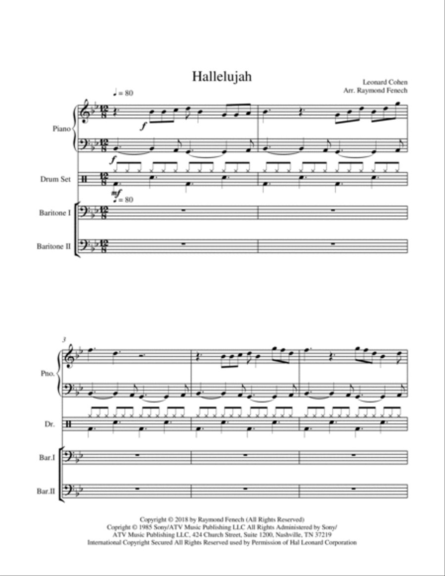Hallelujah Piano scores gallery preview page 4
