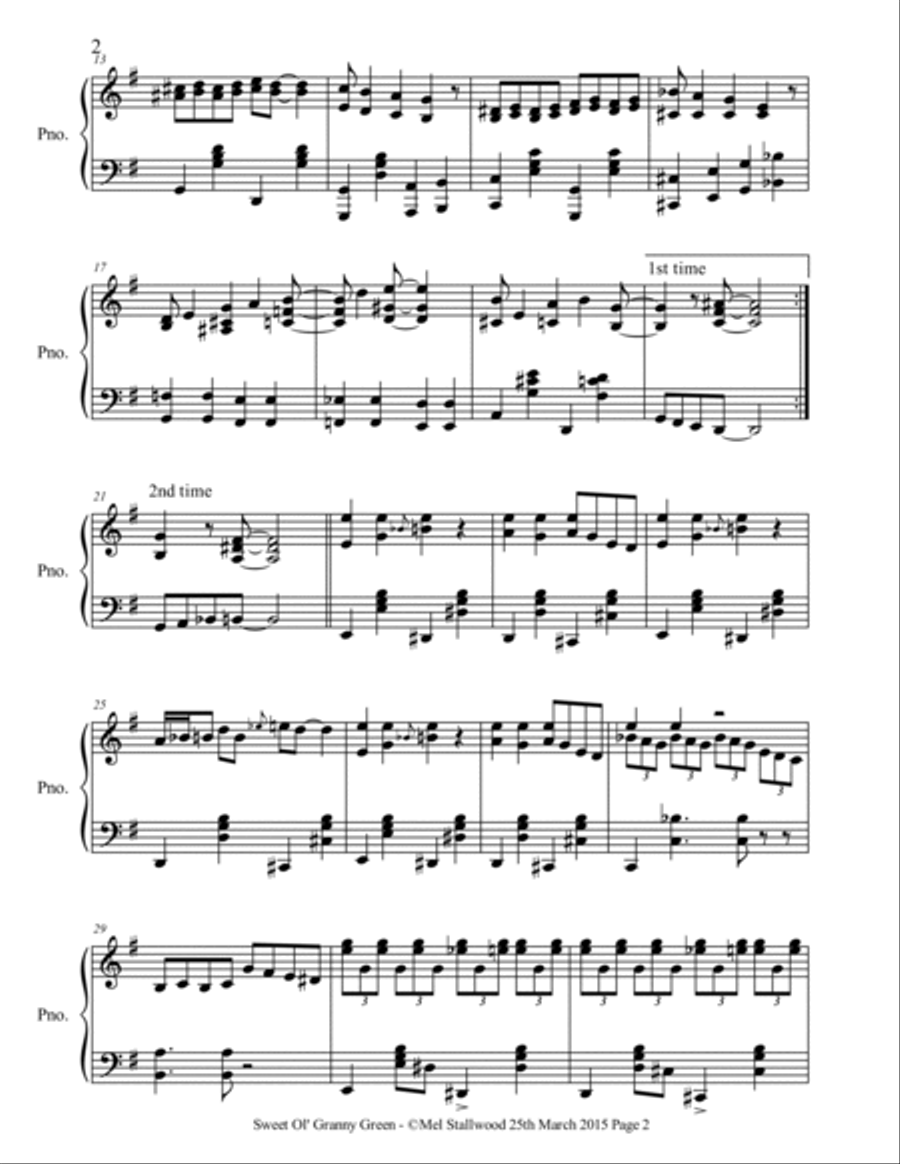 Sweet Ol' Granny Green Piano Solo scores gallery preview page 2