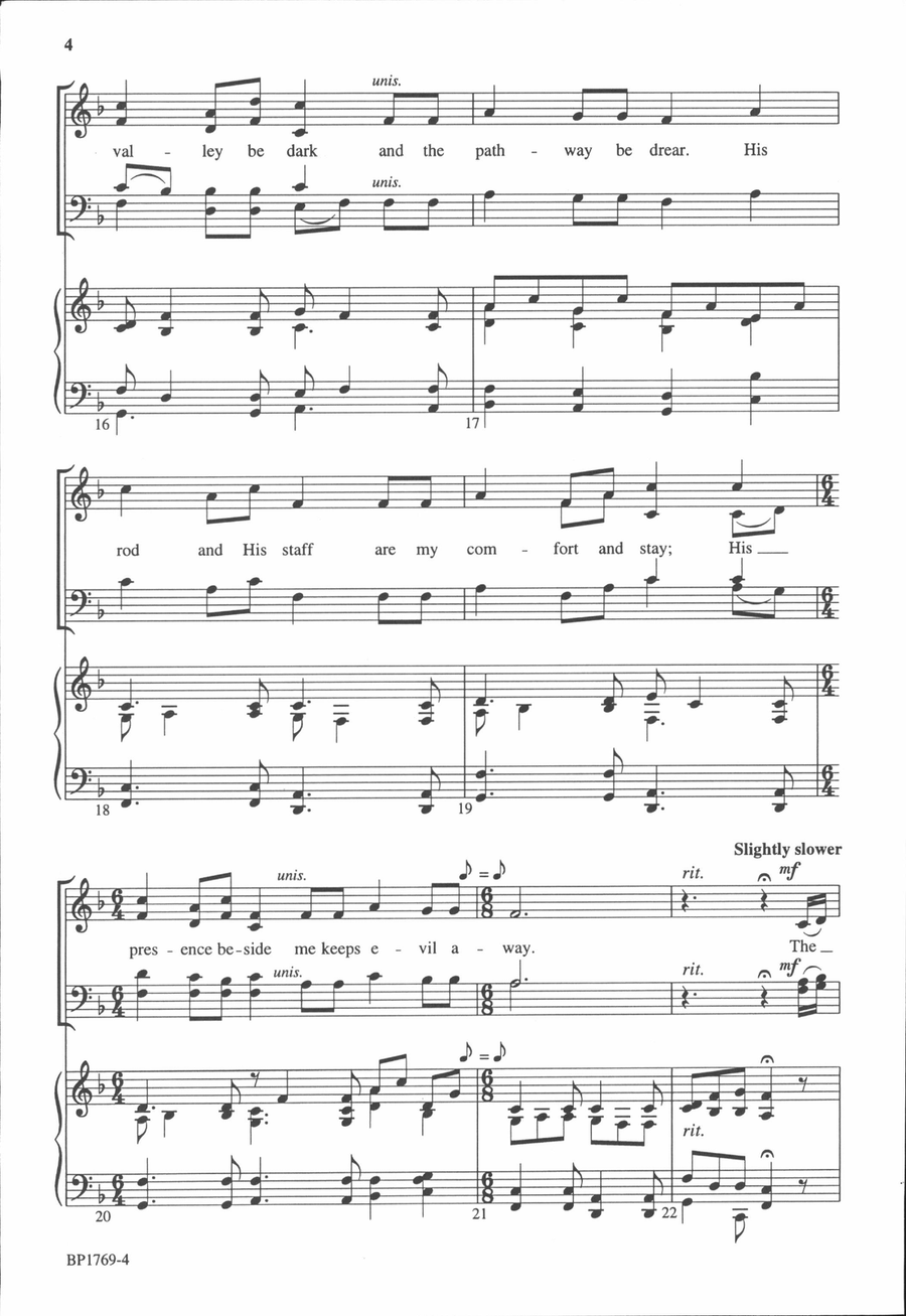Psalm Twenty and Three 4-Part scores gallery preview page 4