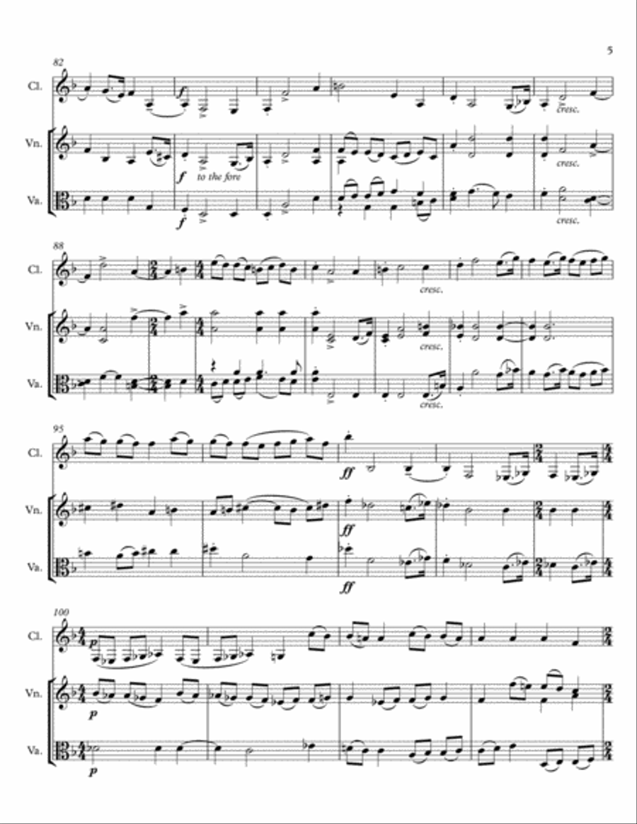 Prelude and Fugue (no. 1) for violin, viola & clarinet, op. 23 Small Ensemble scores gallery preview page 5
