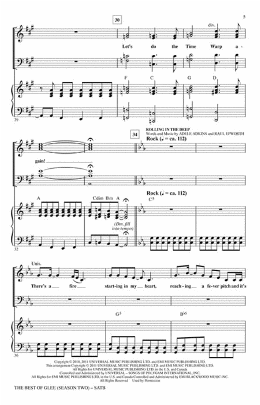 The Best of Glee - Season Two (Medley) Show Choir scores gallery preview page 4