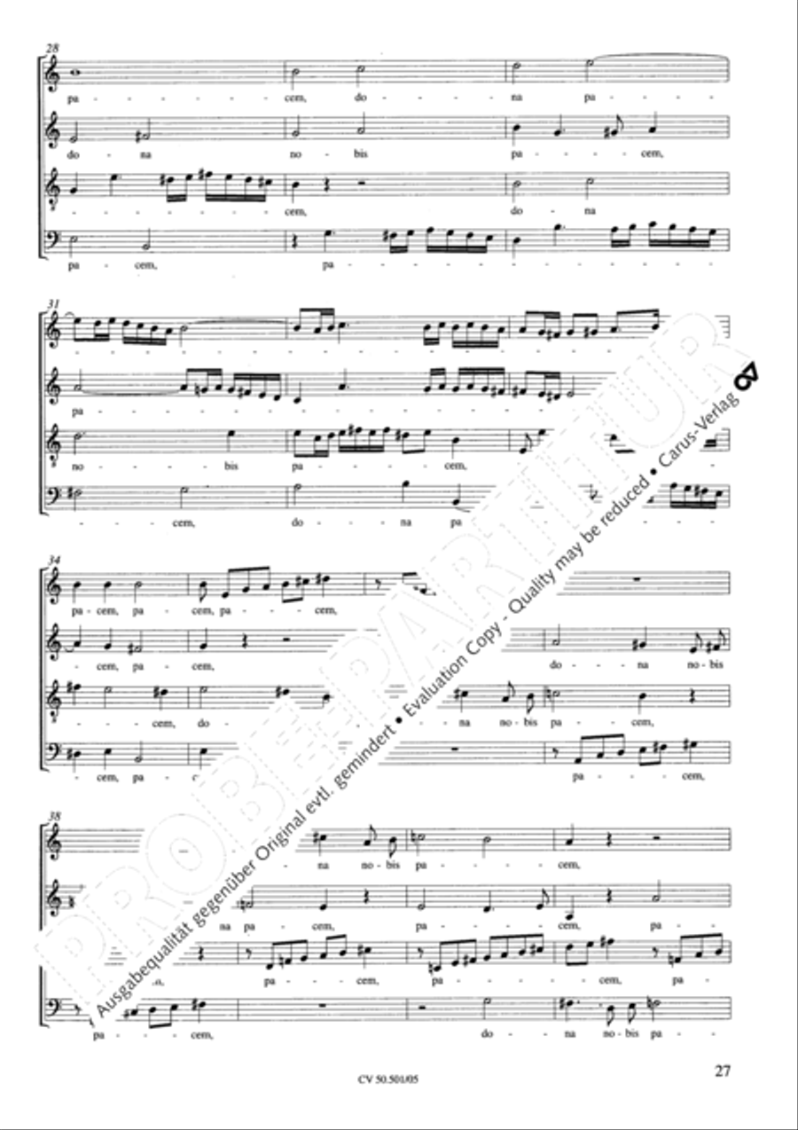 Mass in C Major 4-Part scores gallery preview page 28