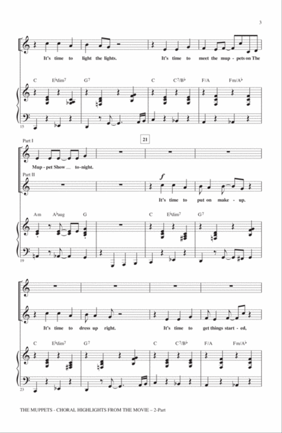 The Muppets (Choral Highlights) 2-Part scores gallery preview page 2