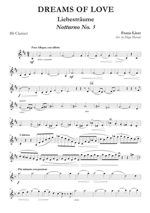 Book cover for Dreams of Love No. 3 for Clarinet and Piano