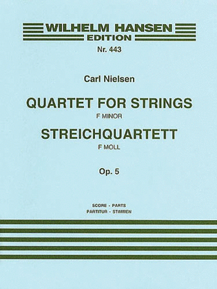 Book cover for Carl Nielsen: String Quartet In F Minor Op.5 (Score/Parts)