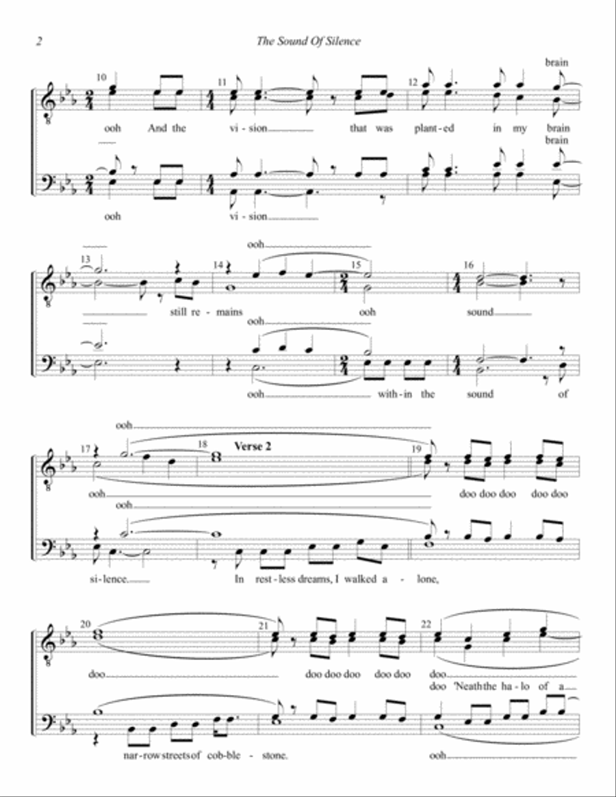 The Sound Of Silence TTBB scores gallery preview page 2