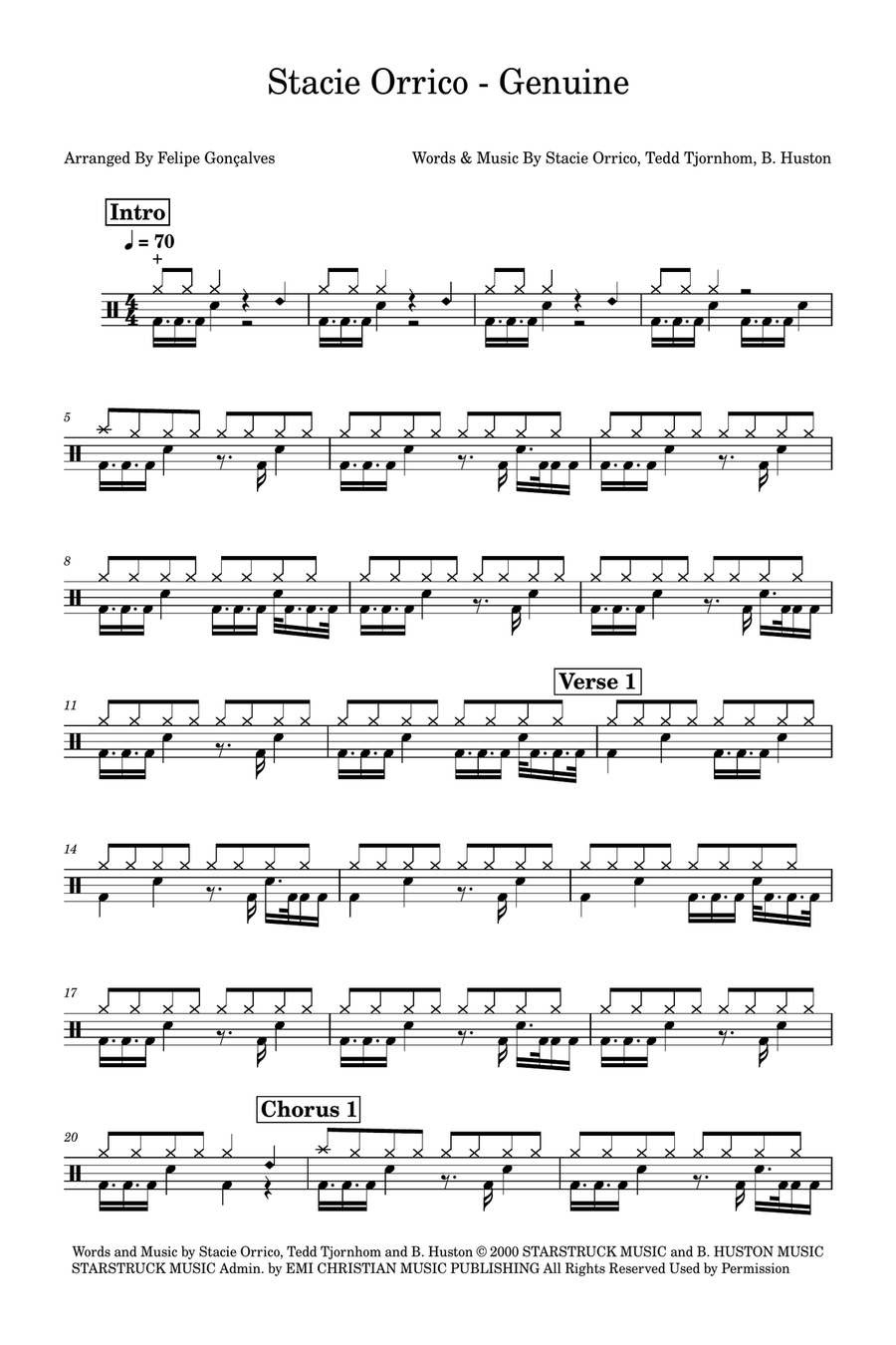 Genuine Drum Set scores gallery preview page 1