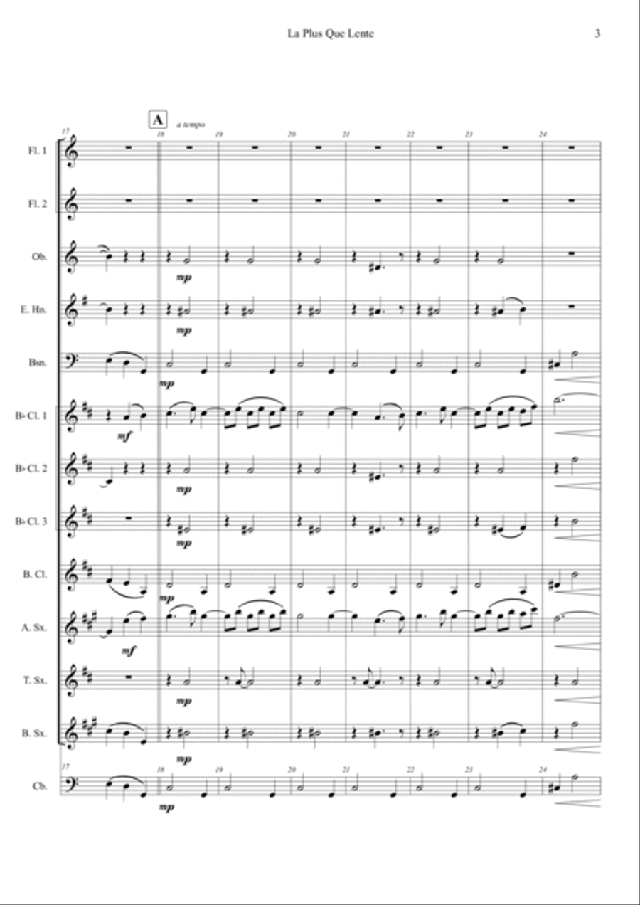 La Plus que Lente Woodwind Ensemble scores gallery preview page 3