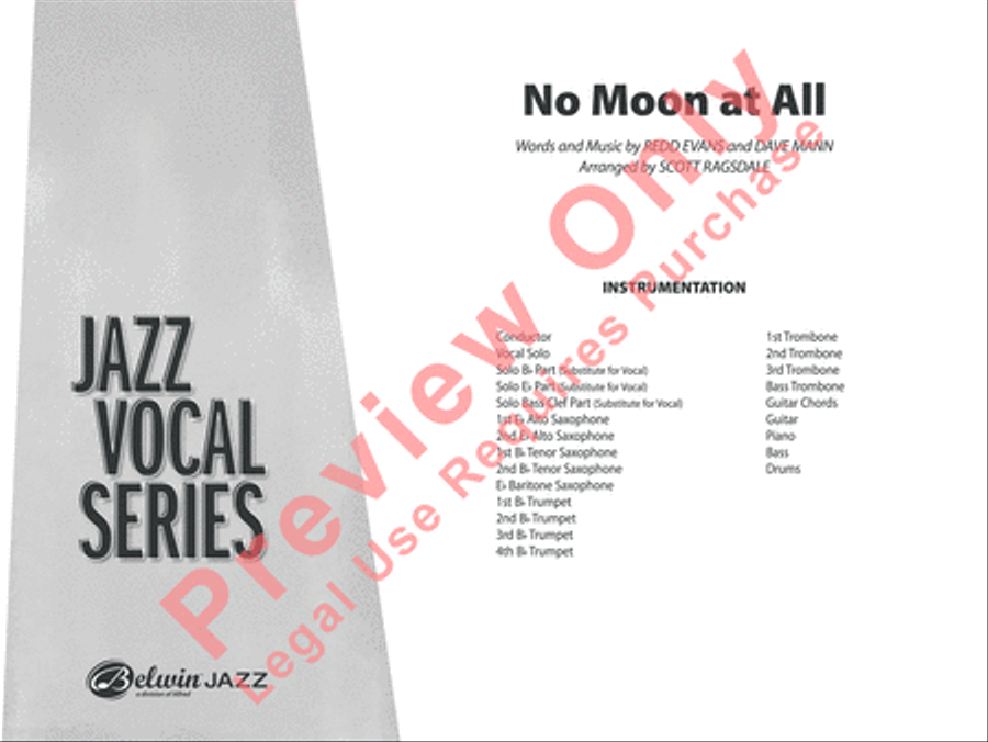 No Moon at All Jazz Ensemble scores gallery preview page 2