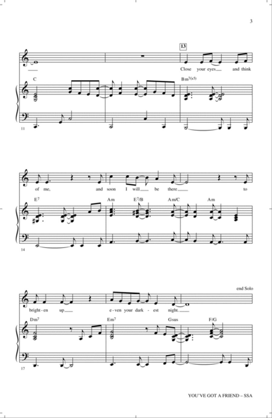 You've Got A Friend (arr. Mac Huff) SSA scores gallery preview page 2