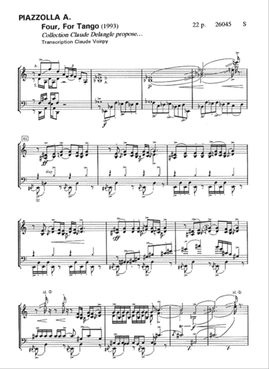 Four For Tango Saxophone Quartet scores gallery preview page 2
