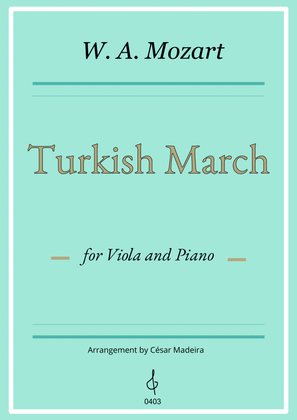 Turkish March by Mozart - Viola and Piano (Full Score and Parts)