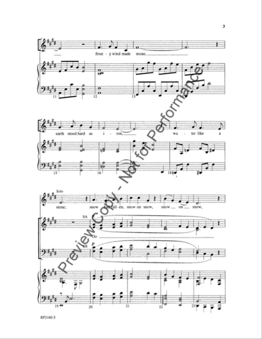 In the Bleak Midwinter - Hayes 4-Part scores gallery preview page 3