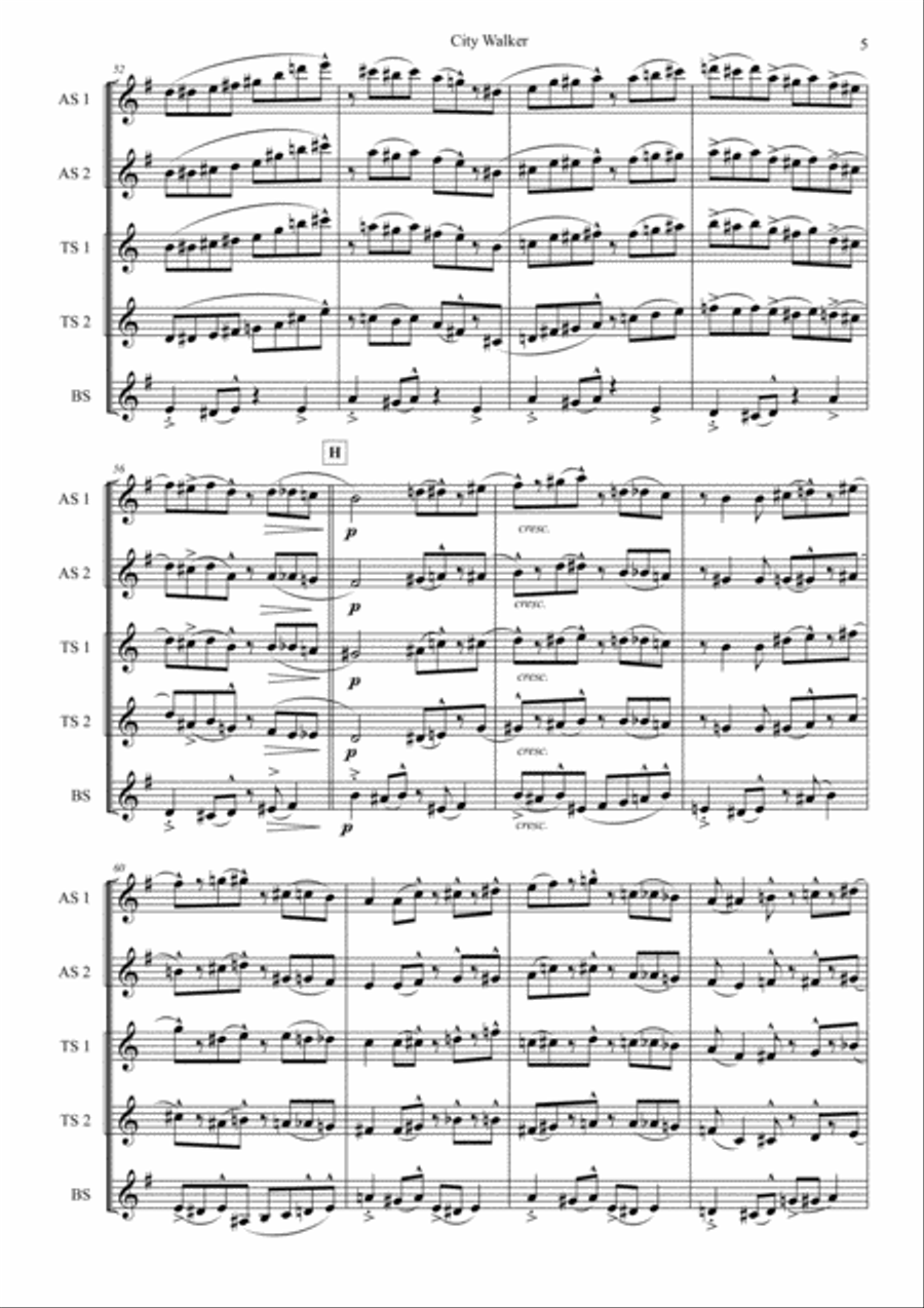 City Walker Woodwind Quintet scores gallery preview page 5