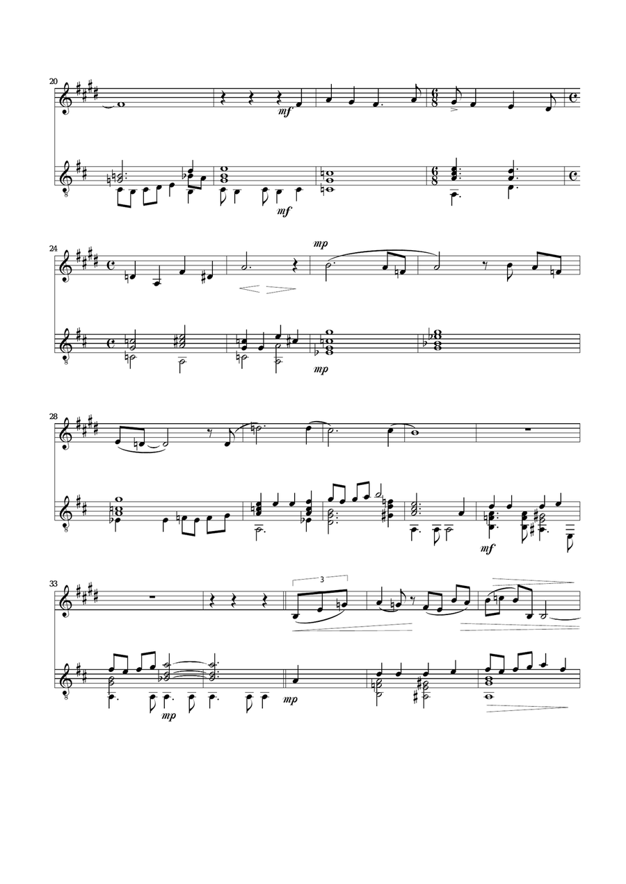 An Exmas Carol for clarinet and guitar Clarinet scores gallery preview page 2